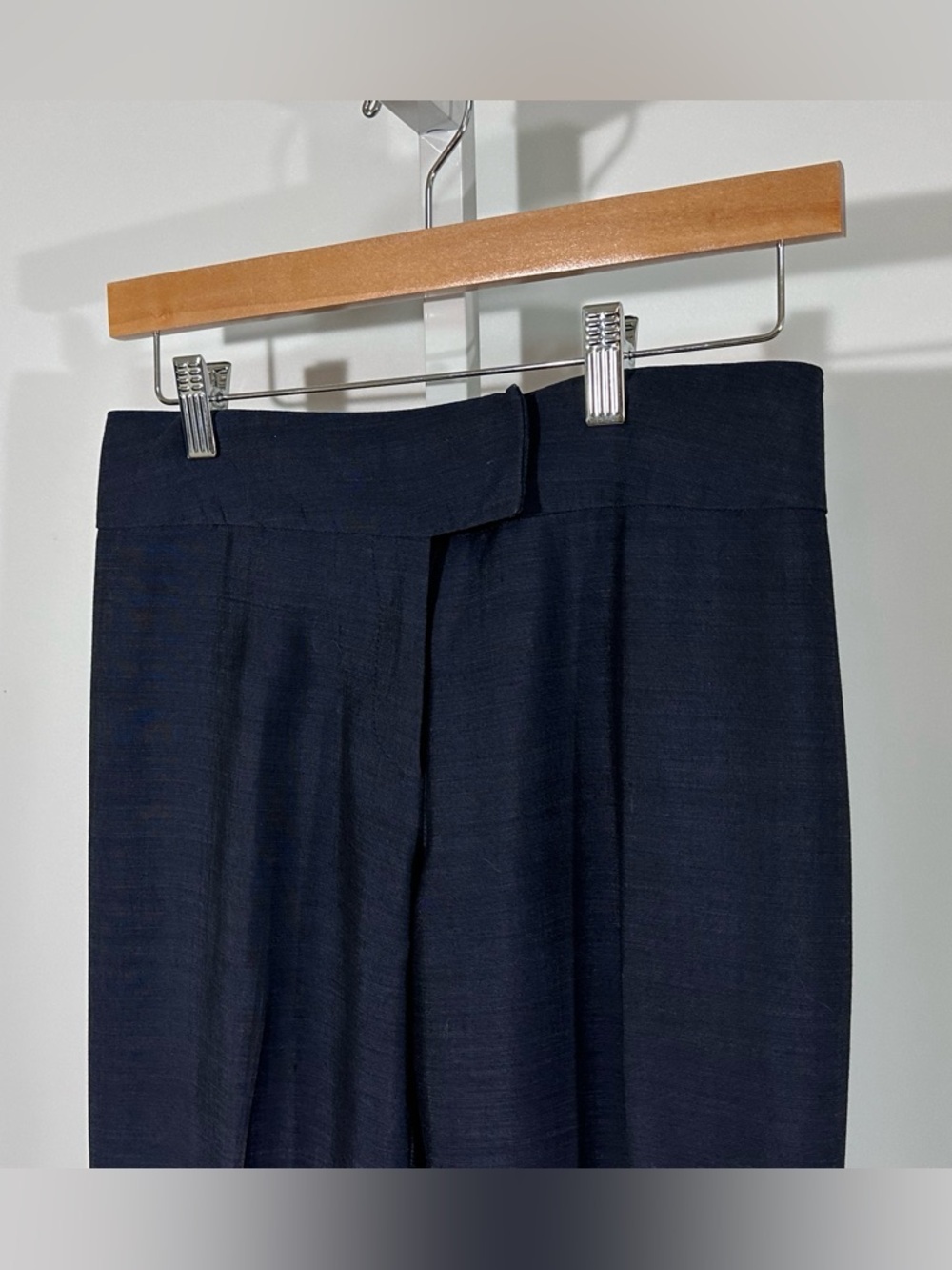 Karen Millen tailored straight leg trousers blue size 8 workwear pants mohair - Picture 5 of 9